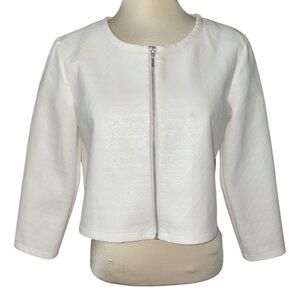 Sienna & Bellini jacket cropped length wrist length sleeves front zipper Sz L/XL